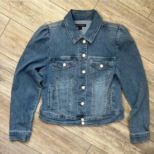 Boston Proper puff sleeve denim jacket  S